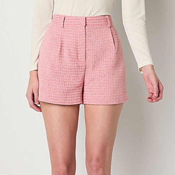 Ryegrass Zephyr Pink Tweed High Rise Shorts NWT Size 16 - Picture 1 of 7